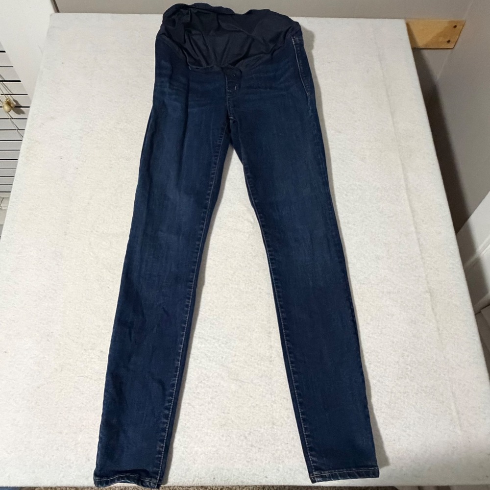 Madewell Maternity Skinny Jeans Dark Wash Over-the-Belly Size 26 Blue Stretch